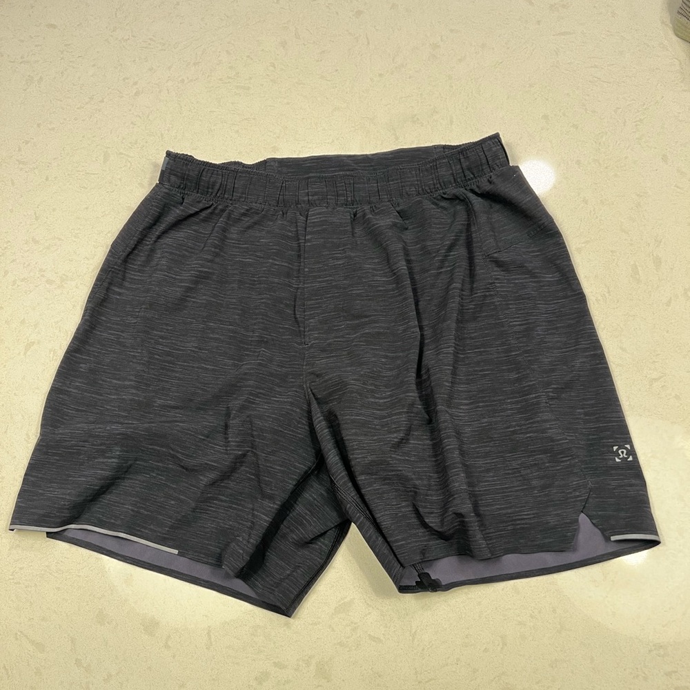 lululemon surge 6'' shorts size medium heathered black